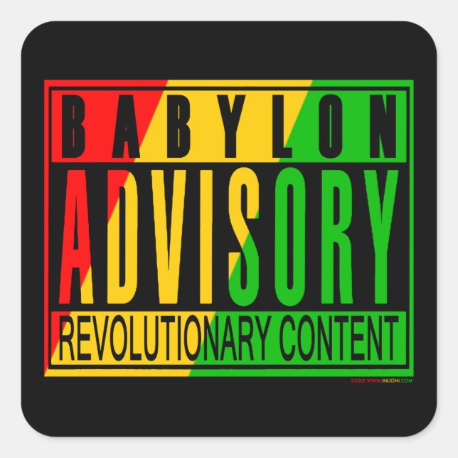 Sticker Carré RASTA reggae (Devant)