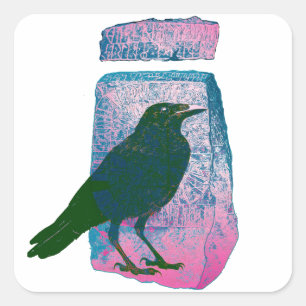 Sticker Carré Raven et Runestone