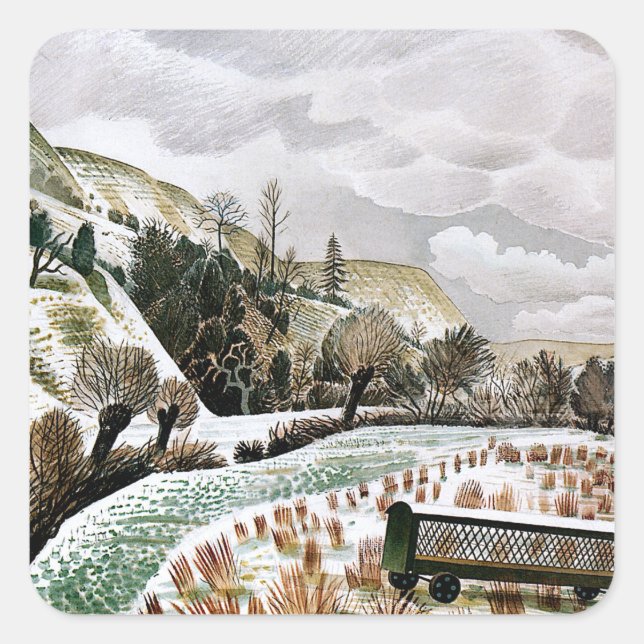 Sticker Carré Ravilif - Neige du Nouvel An, (Devant)