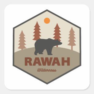 Sticker Carré Rawah Wilderness Colorado Bear
