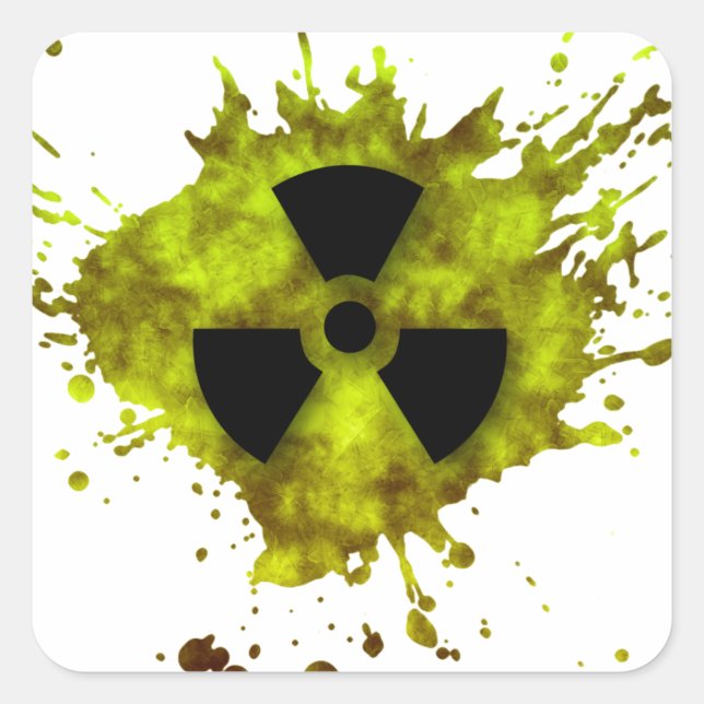 Sticker Carré Rayonnement - Déchets radioactifs (Devant)