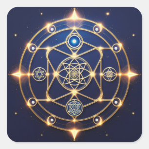Sticker Carré Rayonnement Divin – 5 : Énergie Universelle Illumi