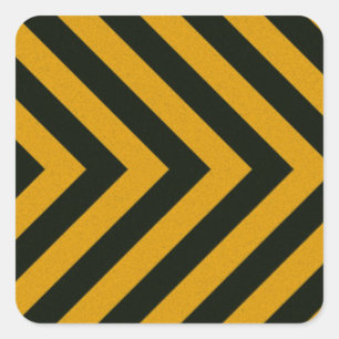 Sticker Carré Rayures noires jaunes de risque de Chevron