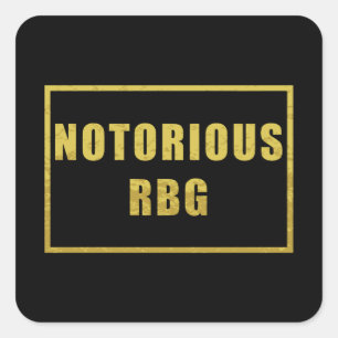 Sticker Carré RBG - Hommage Féministe Noir & Or
