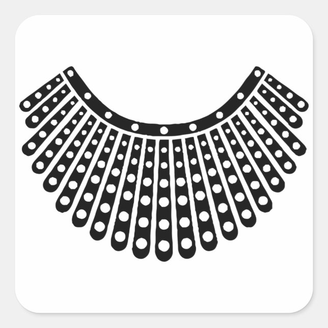 Sticker Carré RBG Ruth Bader Ginsburg Parties scintillant Coller (Devant)