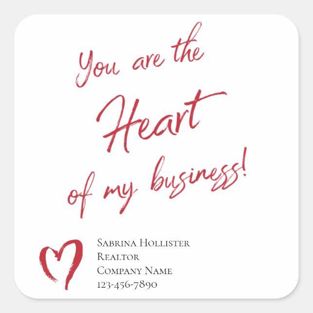Sticker Carré Realtor Marketing Valentine's Day Marketing (Devant)