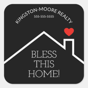 Sticker Carré Realtor personnalisé du coeur de la maison