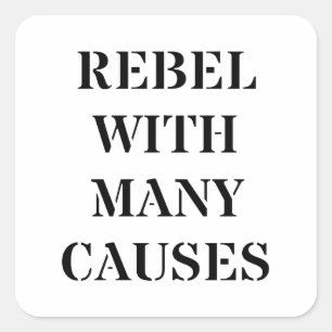 Sticker Carré Rebel avec de nombreuses causes