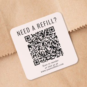 Sticker Carré Recharger le code QR rose