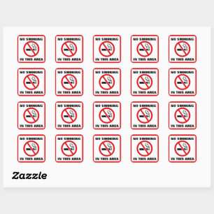 Sticker Carré Red and White No Smoking