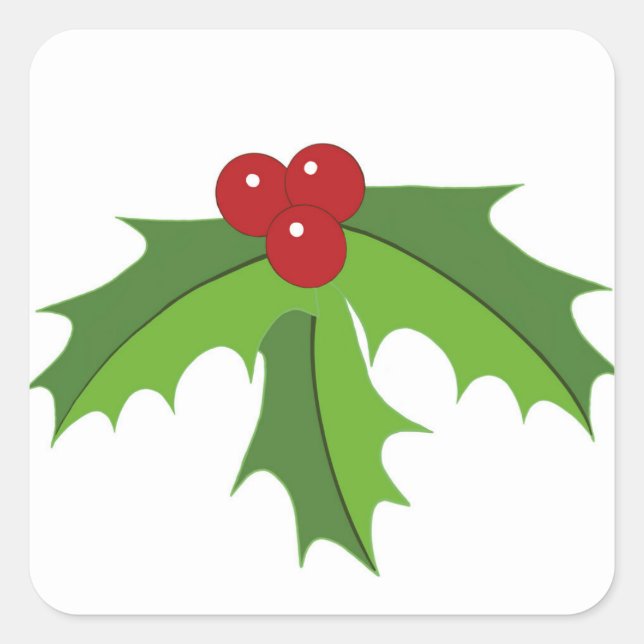 Sticker Carré Red Berry Holly (Devant)