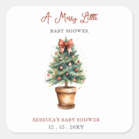 Red Bow Christmas Tree Joyeux petit Baby shower