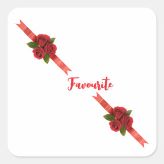 Sticker Carré Red Flowers Favorite