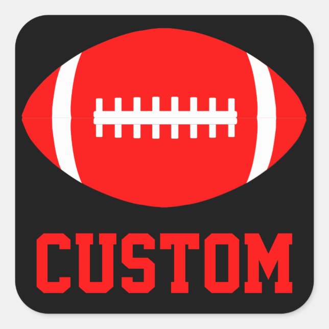 Sticker carré Red Football pour Team Party ou Game (Devant)