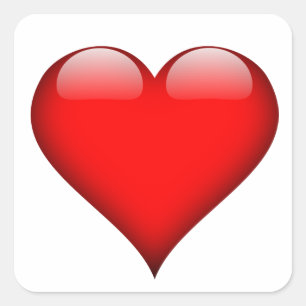 Sticker Carré Red Heart Love