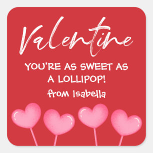 Sticker Carré Red Heart Valentine