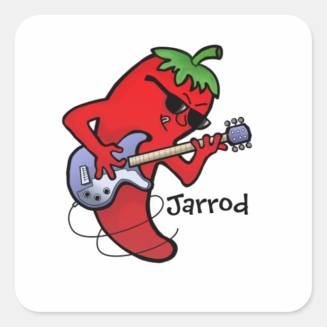Sticker Carré Red Hot Chili Rocker (Devant)