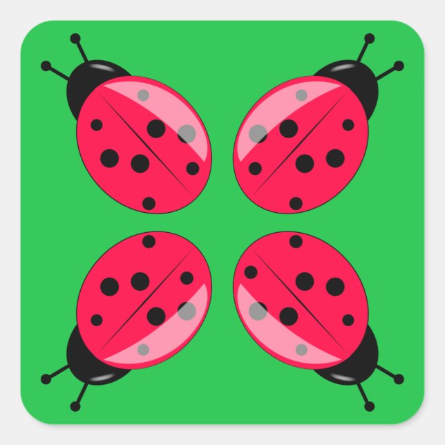 Sticker Carré Red Ladybugs (Devant)