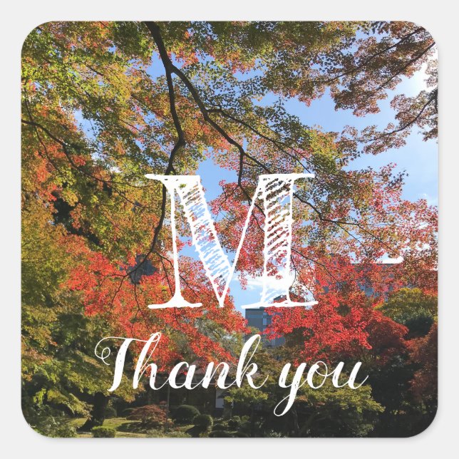 Sticker Carré Red Maples au Jardin Japonais (Devant)