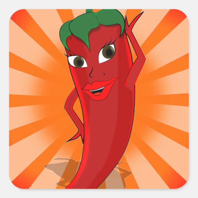 Sticker Carré Red Pepper Superstar (Devant)