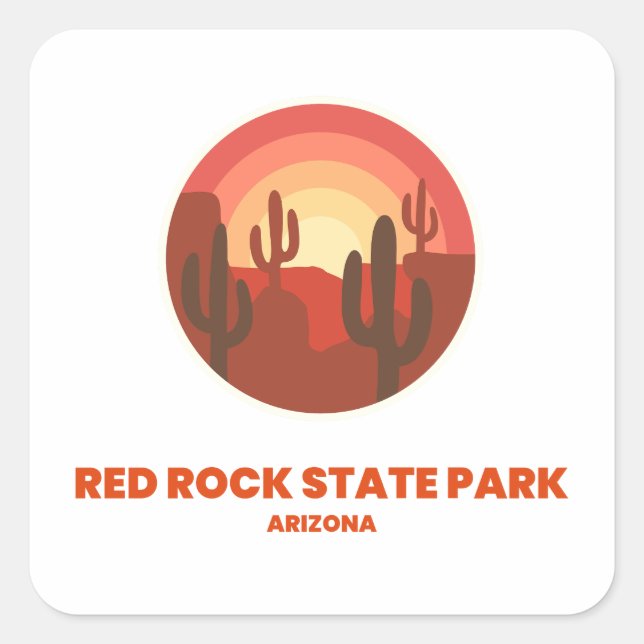 Sticker Carré Red Rock State Park - Arizona (Devant)