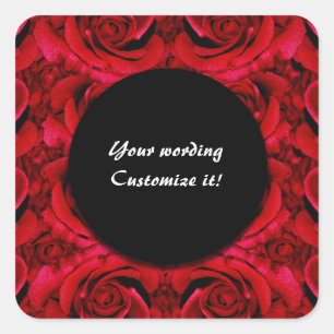 Sticker Carré Red rose flower