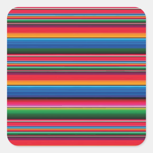 Sticker Carré Red Serape Saltillo couverture mexicaine tradition (Devant)