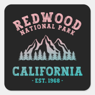 Sticker Carré Redwood National Park California Gradient