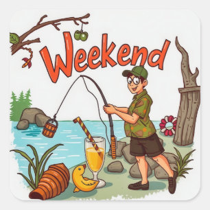 Sticker Carré Reel in the Weekend : Un cadeau parfait