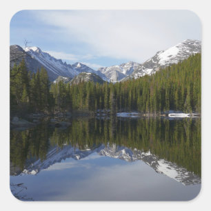 Sticker Carré Reflet de Bear Lake II