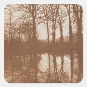 Sticker Carré Réflexions, 1843 (photo sépia)