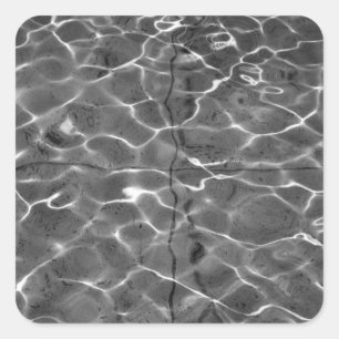 Sticker Carré Réflexions Légères Sur L'Eau : Noir & Blanc