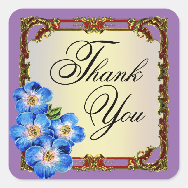 Sticker Carré Regal Victorian Floral Favoriser | violet (Devant)