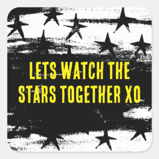 Sticker Carré Regardons ensemble les étoiles Starry Night design
