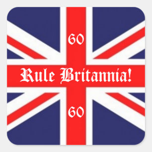 Sticker Carré Règle Britannia ! - Drapeau britannique+60 pour Ju