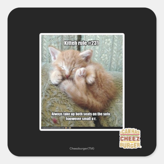 Sticker Carré Règle de Kitteh #231 (Devant)