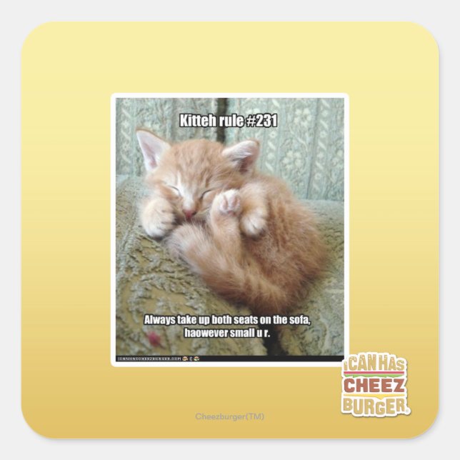 Sticker Carré Règle de Kitteh #231 (Devant)