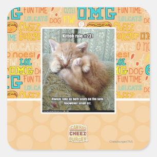 Sticker Carré Règle de Kitteh #231