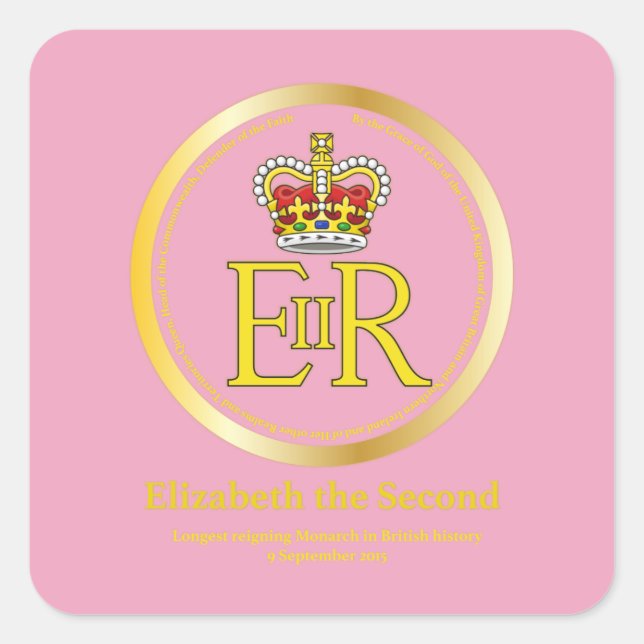 Sticker Carré Reine Elizabeth II (Devant)