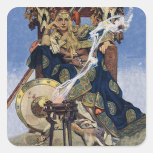 Sticker Carré Reine Maeve Princesse Guerrière Art Fantastique