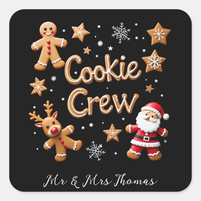 Sticker Carré Rejoignez l'équipe de biscuits Votre Noël ultime (Devant)