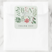 Remerciement pour Baby Shower Botanique Fleurs d'H