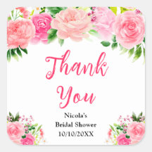 Remerciement pour Baby Shower Roses Roses avec Feu