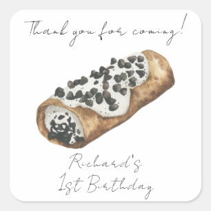 Sticker Carré Remerciement pour le 1er anniversaire de Cannoli à