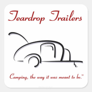Sticker Carré Remorques Teardrop Version rouge