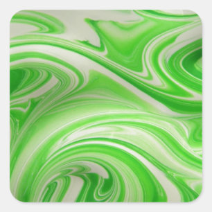 Sticker Carré Remous vert et blanc