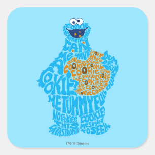 Sticker Carré Remplissage de motif Cookie Monster