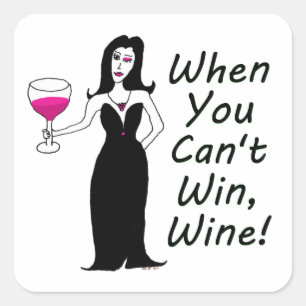 Sticker Carré Renarde de vin simplement mauvaise quand vous ne