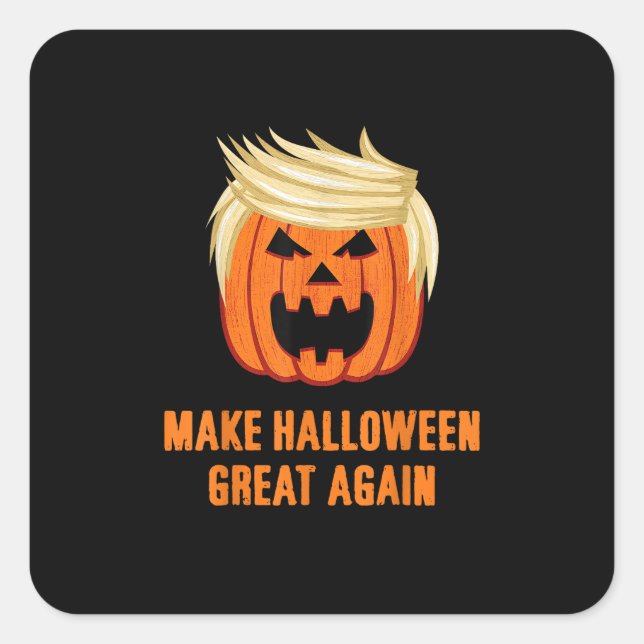 Sticker Carré Rendre Halloween grand encore drôle Trumpkin - Bas (Devant)