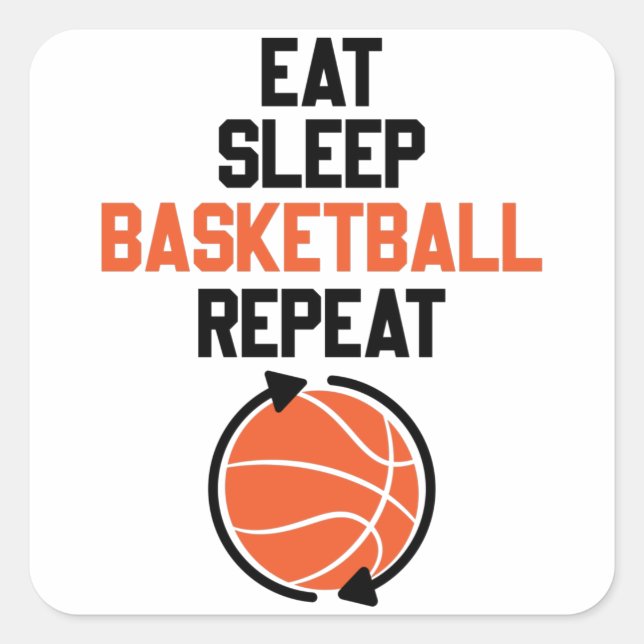 Sticker Carré Répéter le basketball du sommeil (Devant)